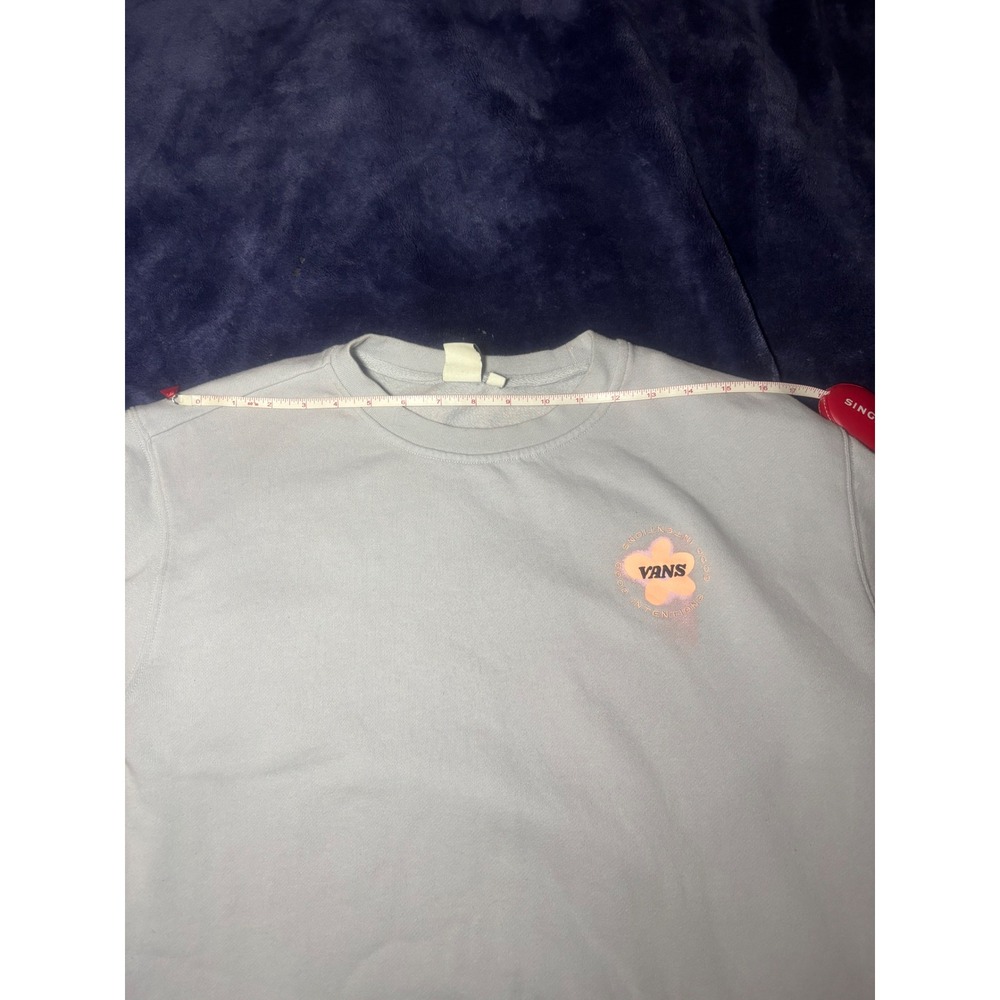 Vans Floral Graphic Crewneck Sweatshirt Grey XL Off The Wall Casual Women's - Picture 12 of 14